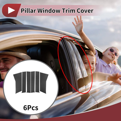 6 x Car Door Pillar Window Trim Carbon Fiber for Toyota Veloz (2022–2025)