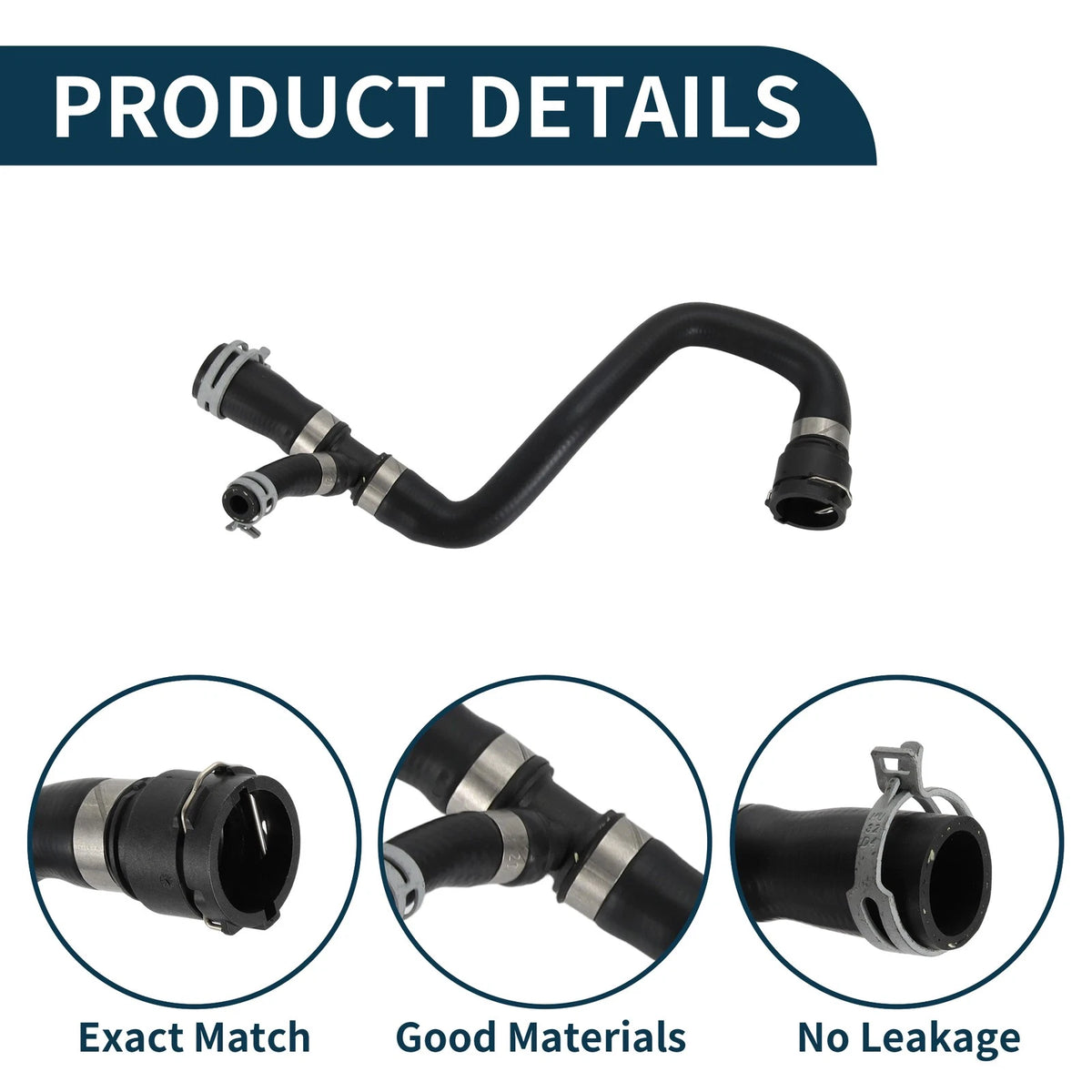 Radiator Heater Hose for Volvo S60 (2008-2018) - Rubber Black 1 Pc