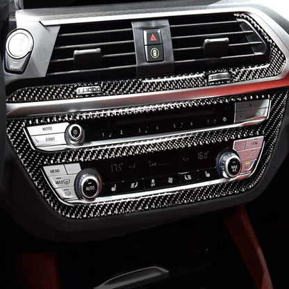 Carbon Fiber Car Stereo CD Panel Outlet Vent Cover Trim Fit For BMW X3 X4 G01