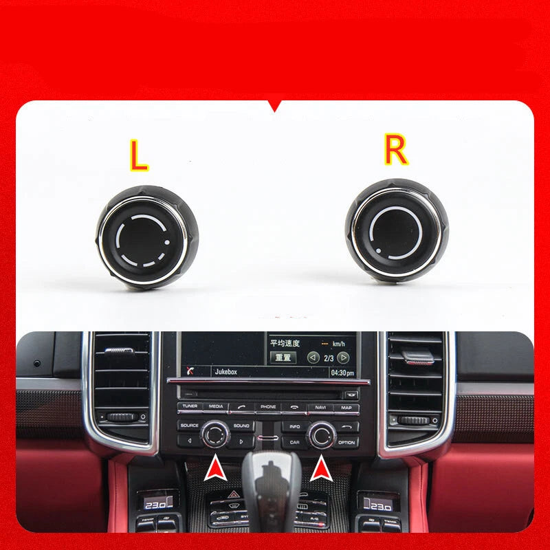 2 x L+R Radio Knob for Porsche 981/991 Boxster/Cayman/Carrera/Cayenne/Panamera