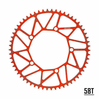 50T-58T Narrow Wide Chainring for Folding Road Bike - Red