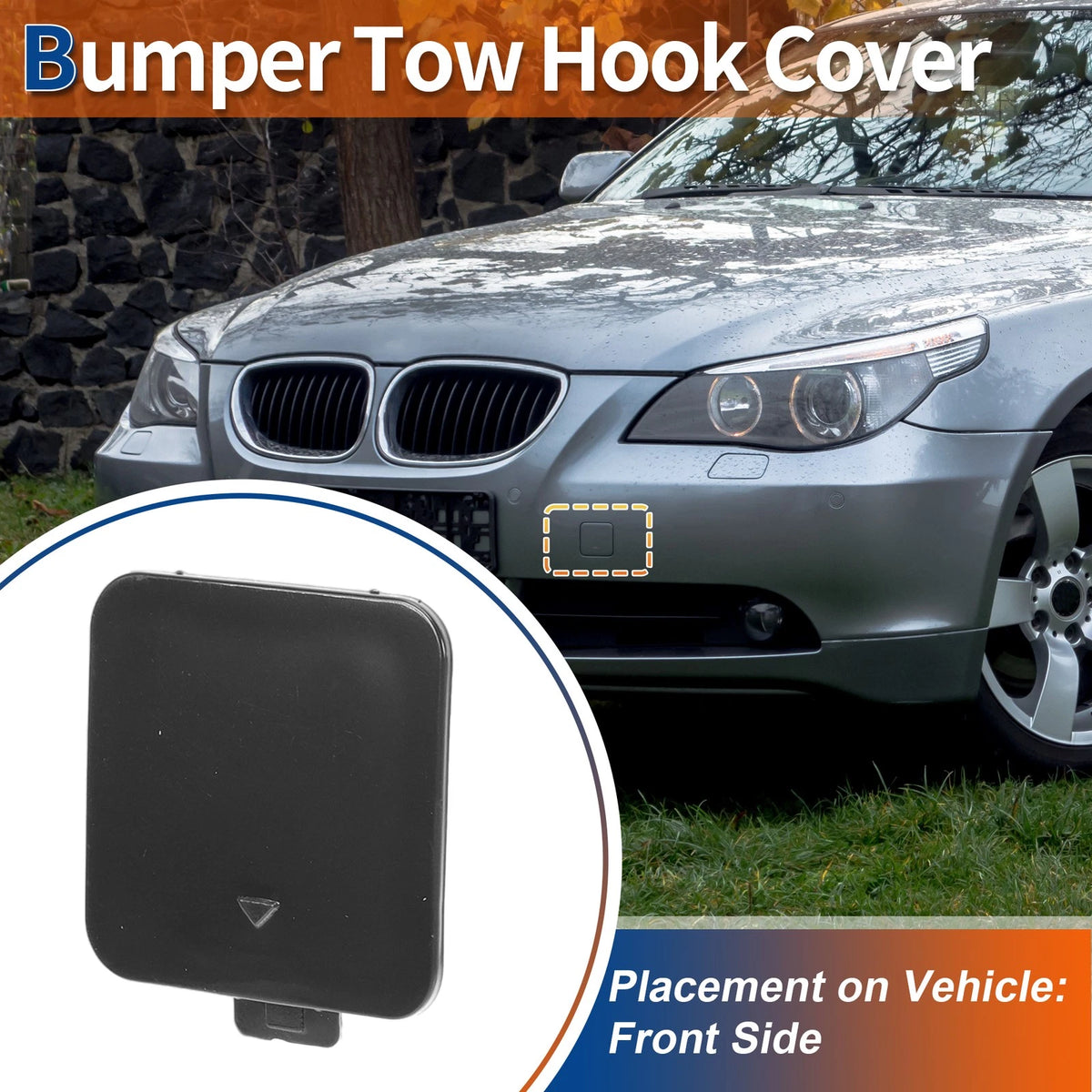 Front Bumper Tow Hook Cover for BMW 525i 530i 550i (2001-2010)