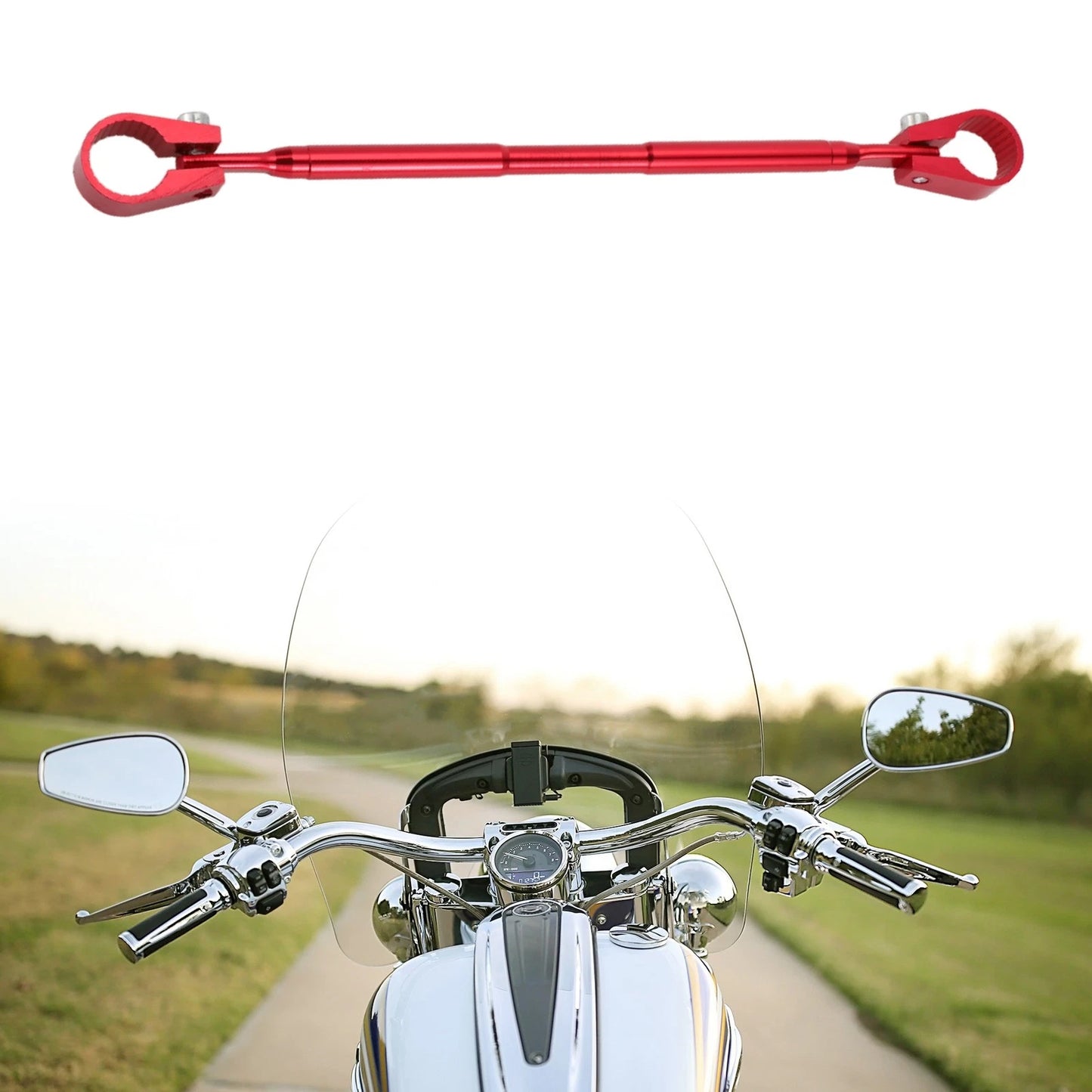 Handlebar Bracket Adjustable for Motorcycle Red 1 x