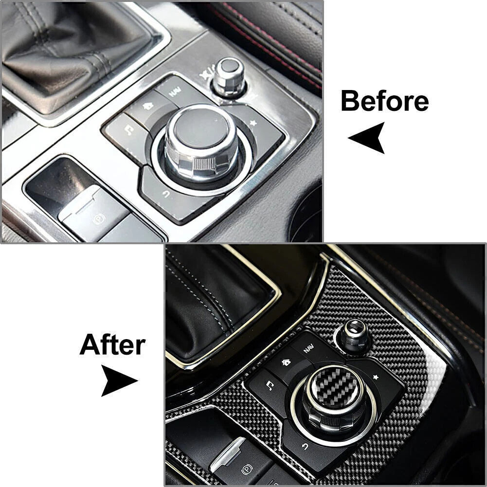 Carbon Fiber Volume Button Trim for Mazda 3, 6, CX-5, CX-9 (2016-2021)