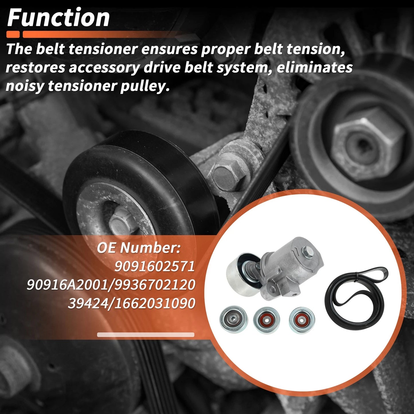 Set Drive Belt Tensioner Kit for Toyota Tacoma V6 3.5L (2016–2023)