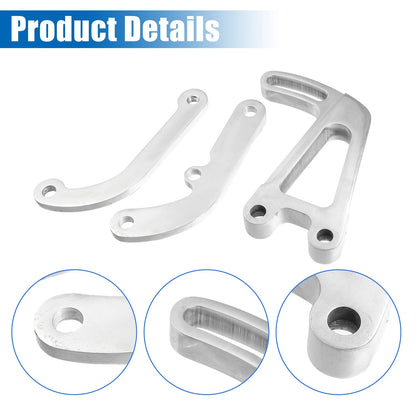 Power Steering Pump Bracket Adjustable Kit for Chevy Silver Tone