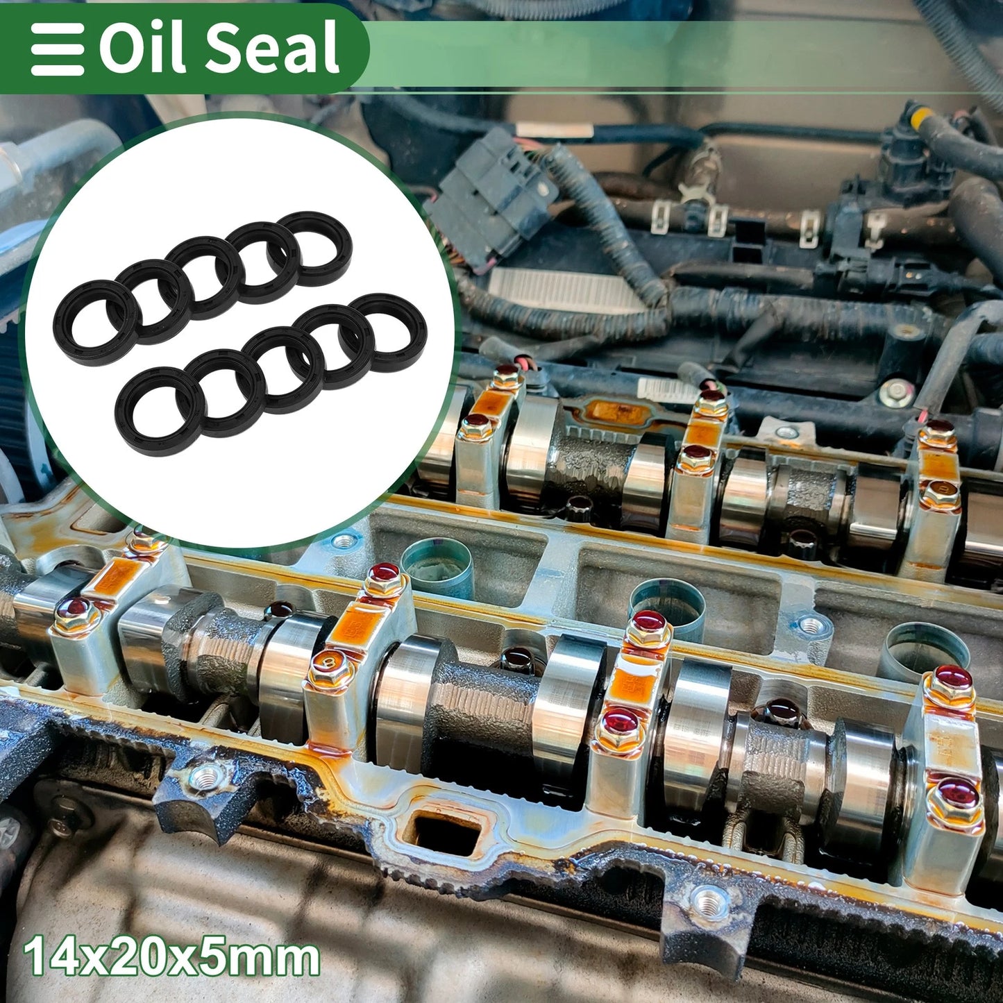 Oil Seal / 14x20x5mm / Rotary Shaft Seal NBR Rubber for MakeModel