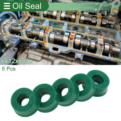 Oil Seal / 6x12x6mm / TPU Rotary Shaft Seal Green 5 Pcs for Make Model