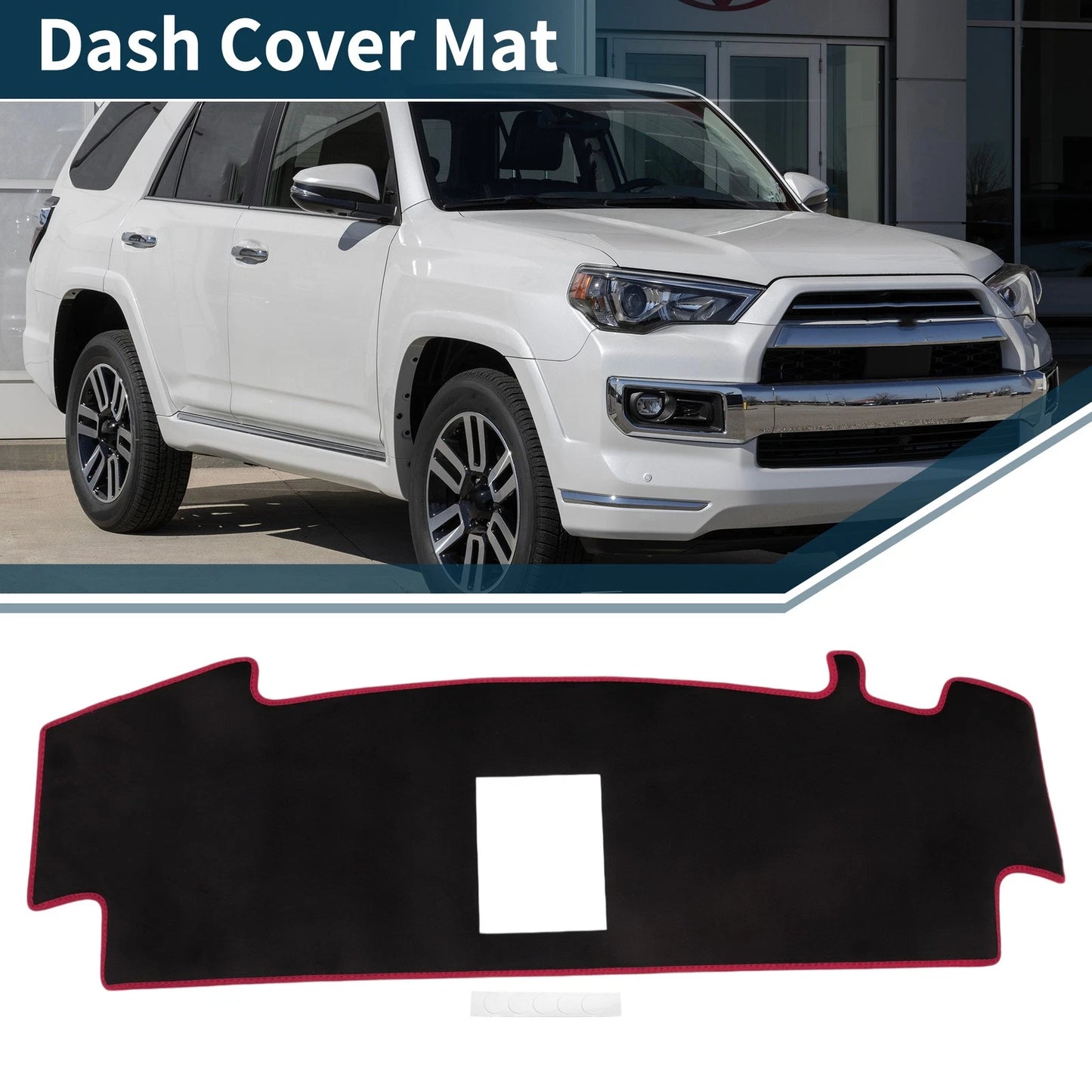 Dashboard Cover Mat for Nissan Sakura Sun Protector Pad Black Red (2023)