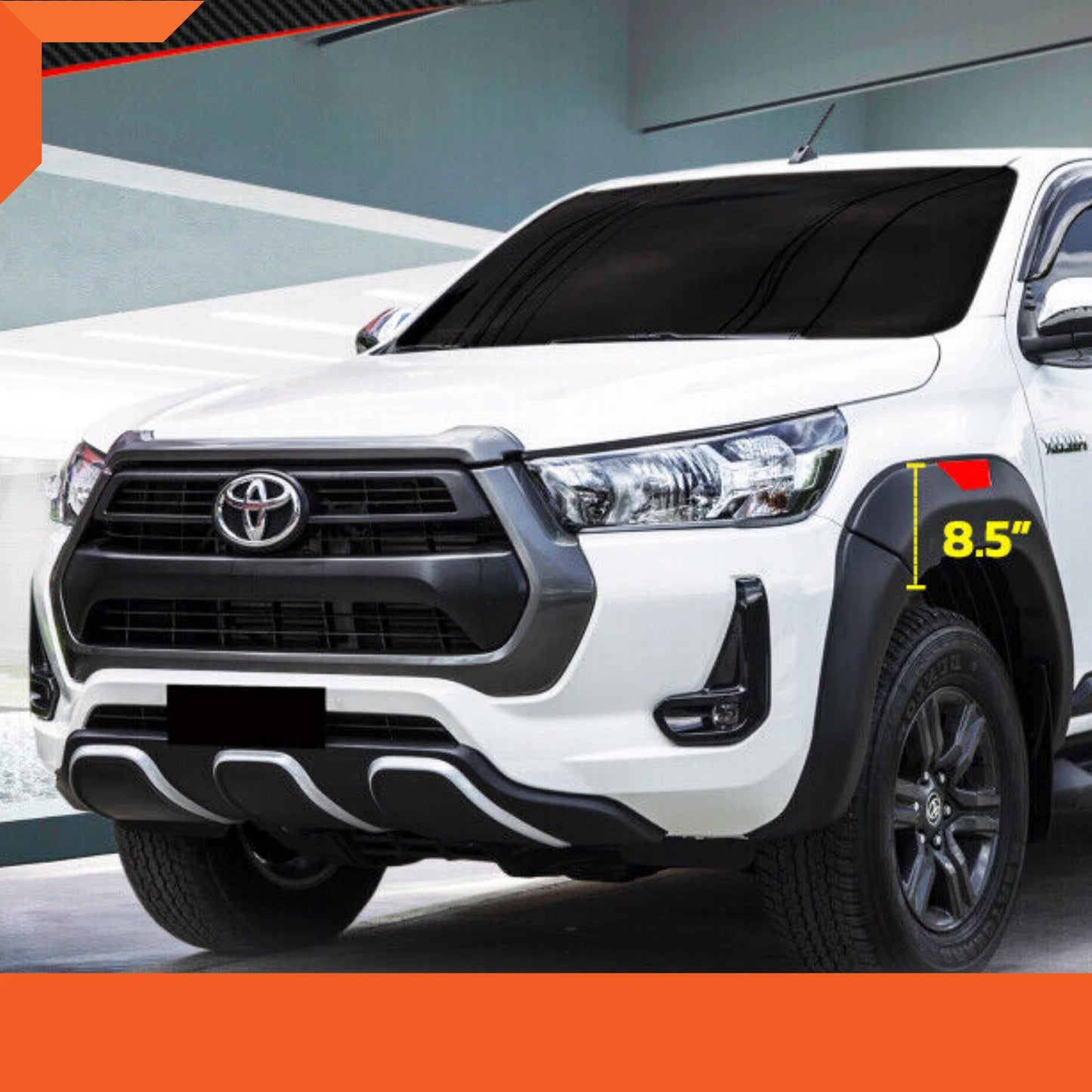 8.5" Fender Flares for Toyota Hilux SR5 Dual Cab 4x4 (2020-2023)