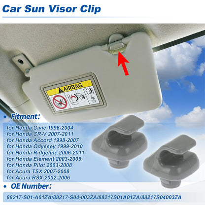 Sun Visor Clip Gray for Honda Civic (1996 - 2004)