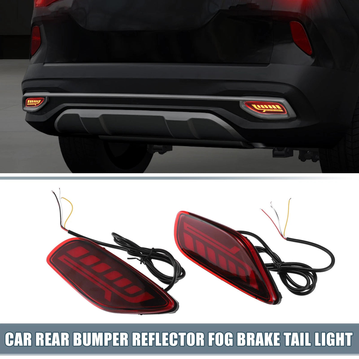 Rear Bumper Reflector LED Brake Turn Signal Tail Lights for Kia Seltos (2019-)