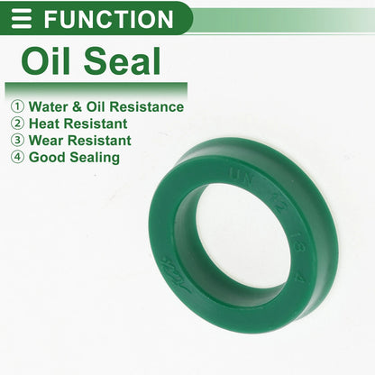 Oil Seal 12x18x4mm TPU Seal Ring Rotary Shaft Green 5 Pcs
