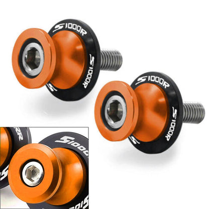 Swingarm Spools for BMW S1000R S1000RR 2014-2018 - 2 x Orange Coil Slider Screws