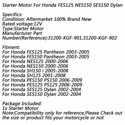 Starter Motor for Honda FES125 Pantheon (2003-2005)