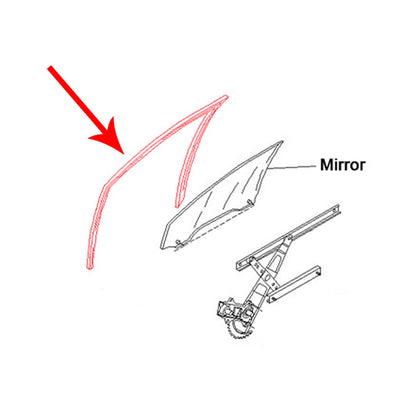 Rear Door Glass Run Channel Seal for Honda Civic 2006-2011