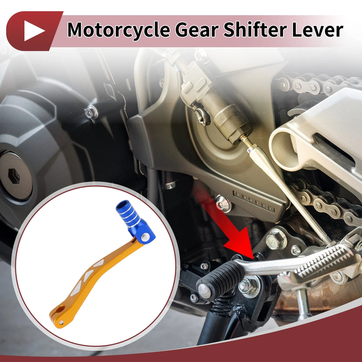 Shifter Lever for Yamaha TTR 50cc Gold Tone and Blue