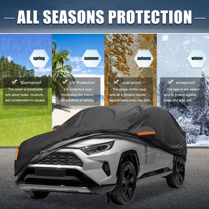 Waterproof 210D-PU Oxford Car Cover for Toyota RAV4 (2012-2022) Black