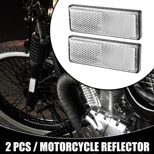 2 x 3.46x1.26 Universal Reflector Rectangle for Motorbike Bike White