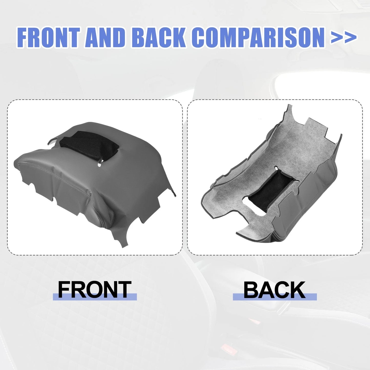 Center Console Armrest Box Cover Black Gray Chevy Silverado (2014-2018)
