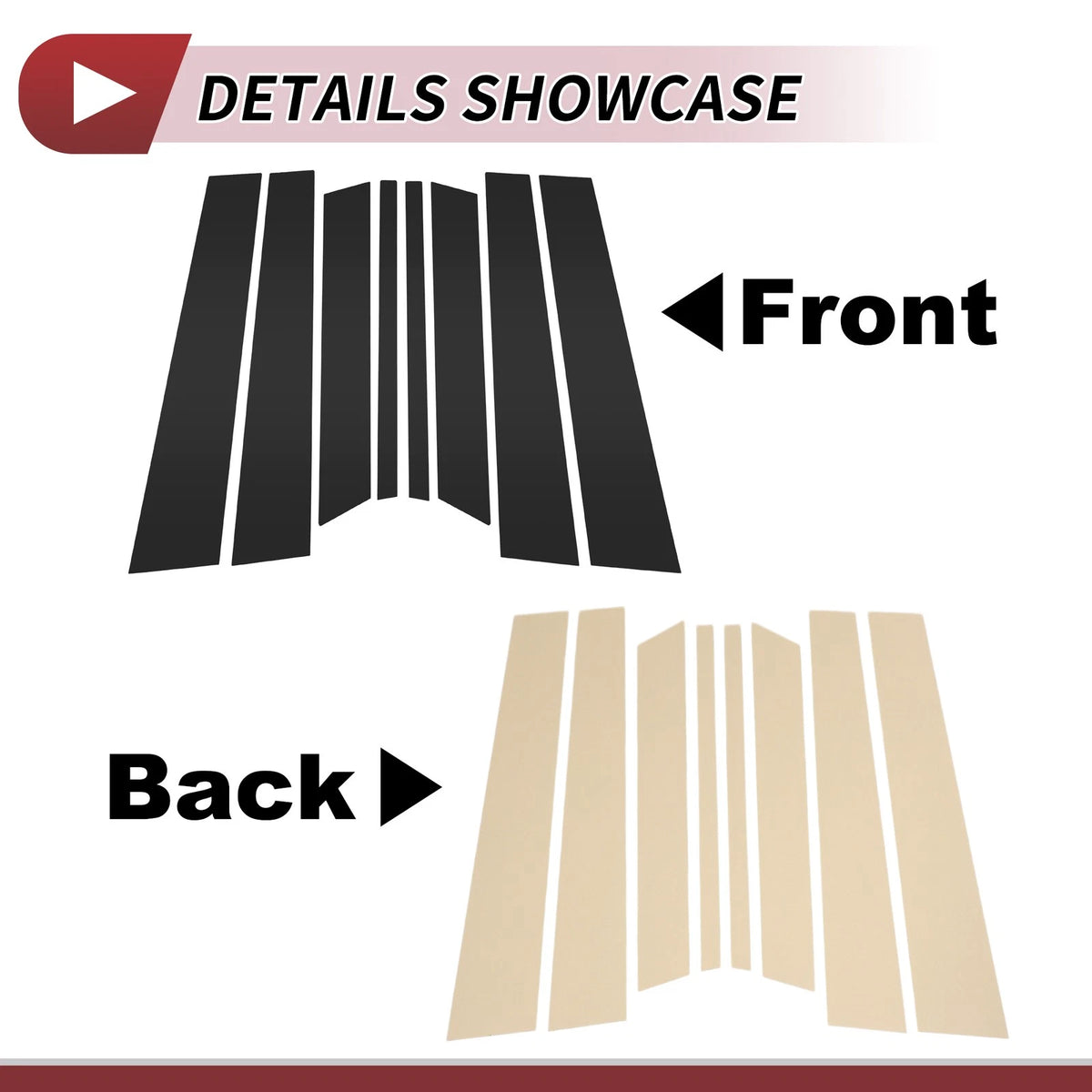 8 Pcs Black Door Pillar Window Trim for Ford Territory (2023-2024)