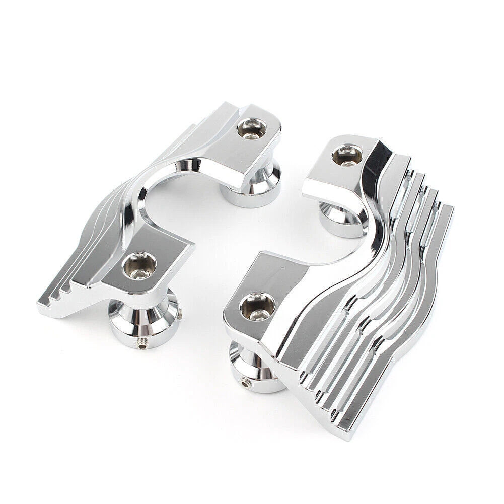 Chrome Finned Slotted Head Bolt Spark Plug Covers for Harley Touring