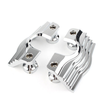 Chrome Finned Slotted Head Bolt Spark Plug Covers for Harley Touring