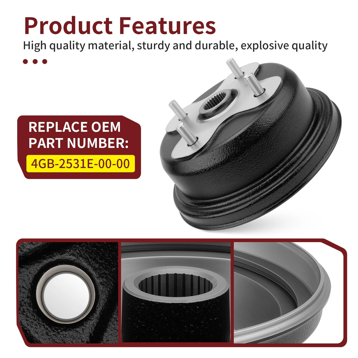 Rear Brake Drum for Yamaha Kodiak 400 4x4 (1993–1999)