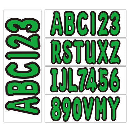 4 x Custom Boat Registration Decal Stickers A-Z & 0-9 Green