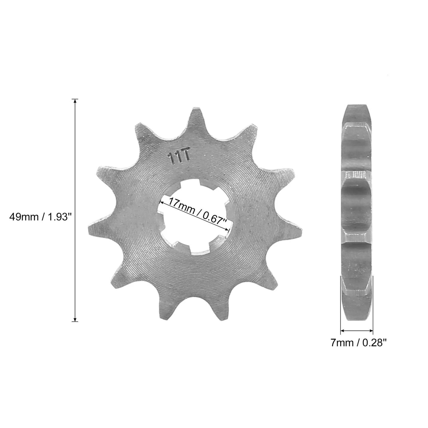 Chain 11T 17mm Front Engine Sprocket Titanium Tone for Motorcycle ATV UTV