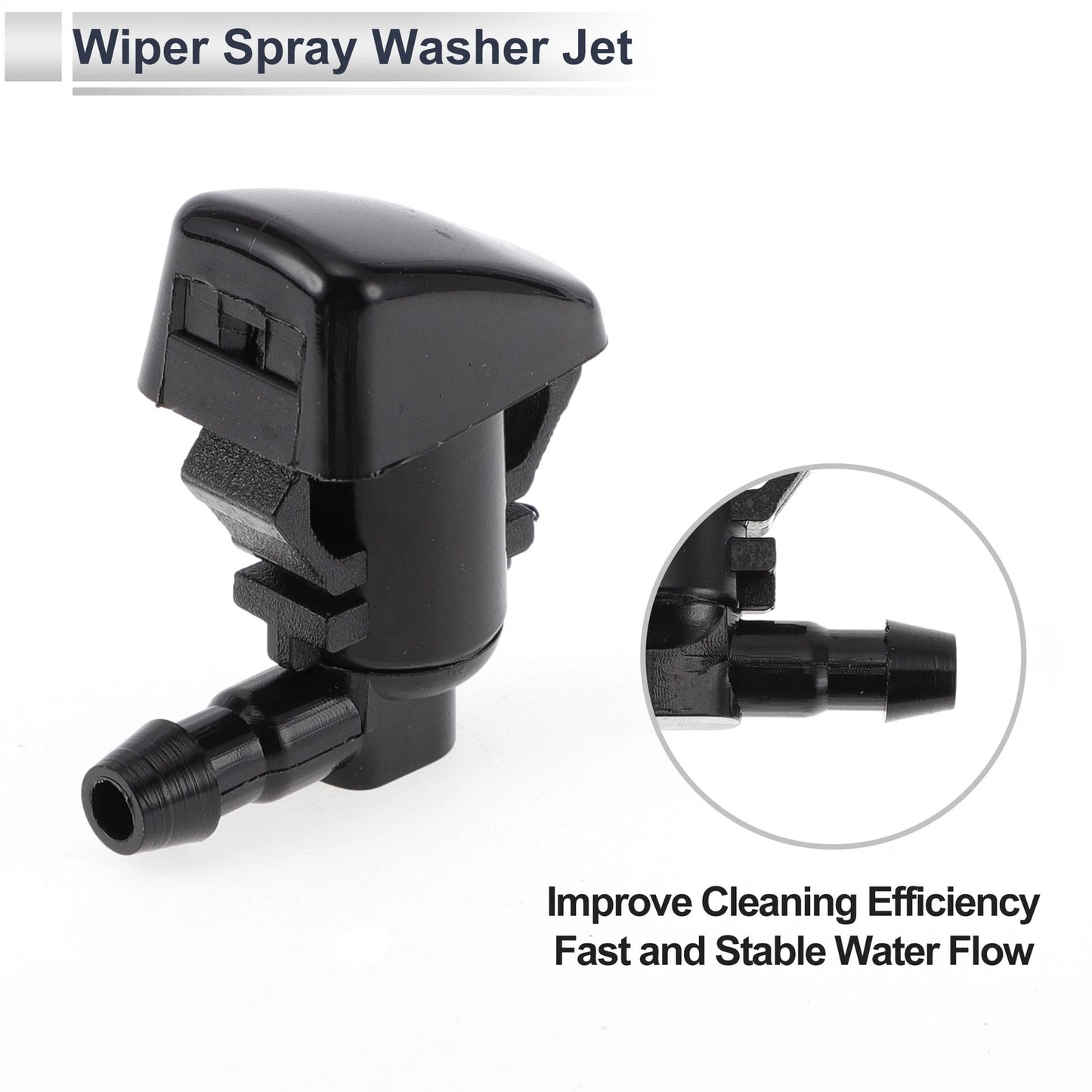 6 x Windshield Washer Nozzles & Hose Connectors for Ford
