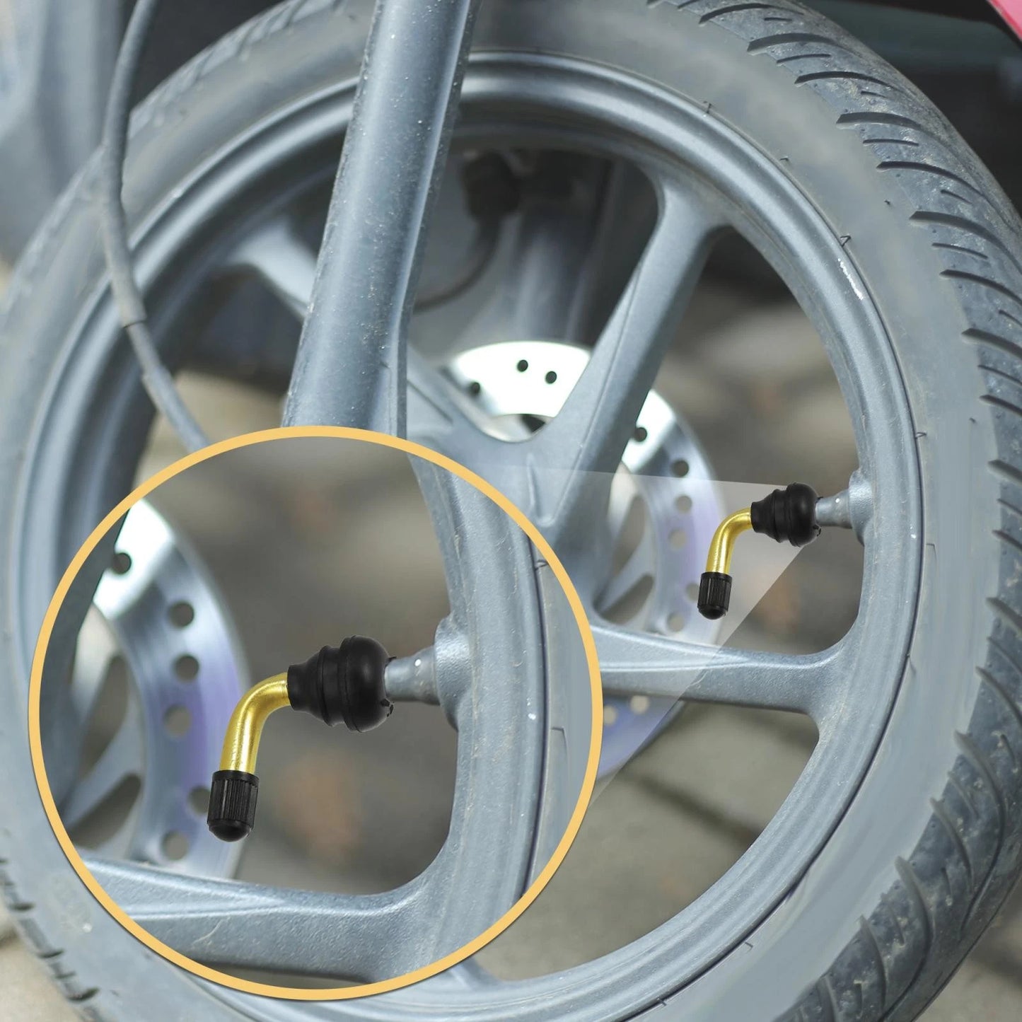 2 x PVR70 Tire Valve Stem 135 Degree Snap-in Rubber Base for Car Motorcycle
