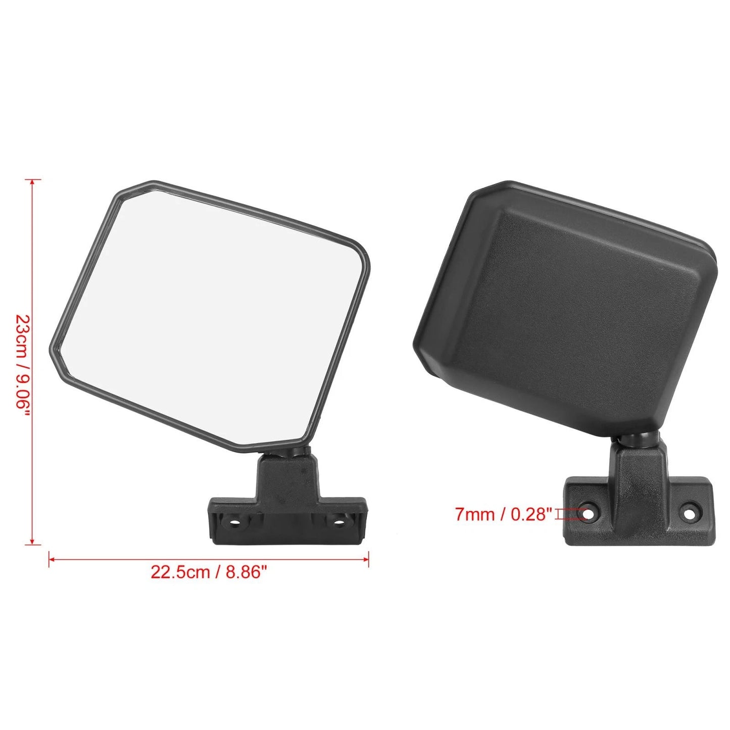 Pair / Rear View Mirror Black LH RH for Toyota Land Cruiser 70 75 78 Series