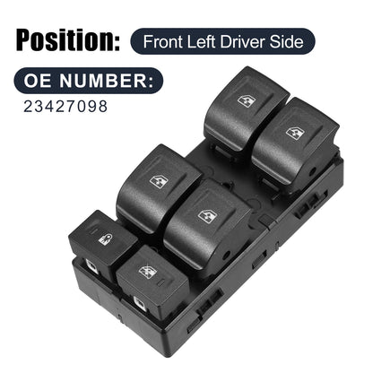 Front Left Door Window Switch for Chevrolet Black Plastic