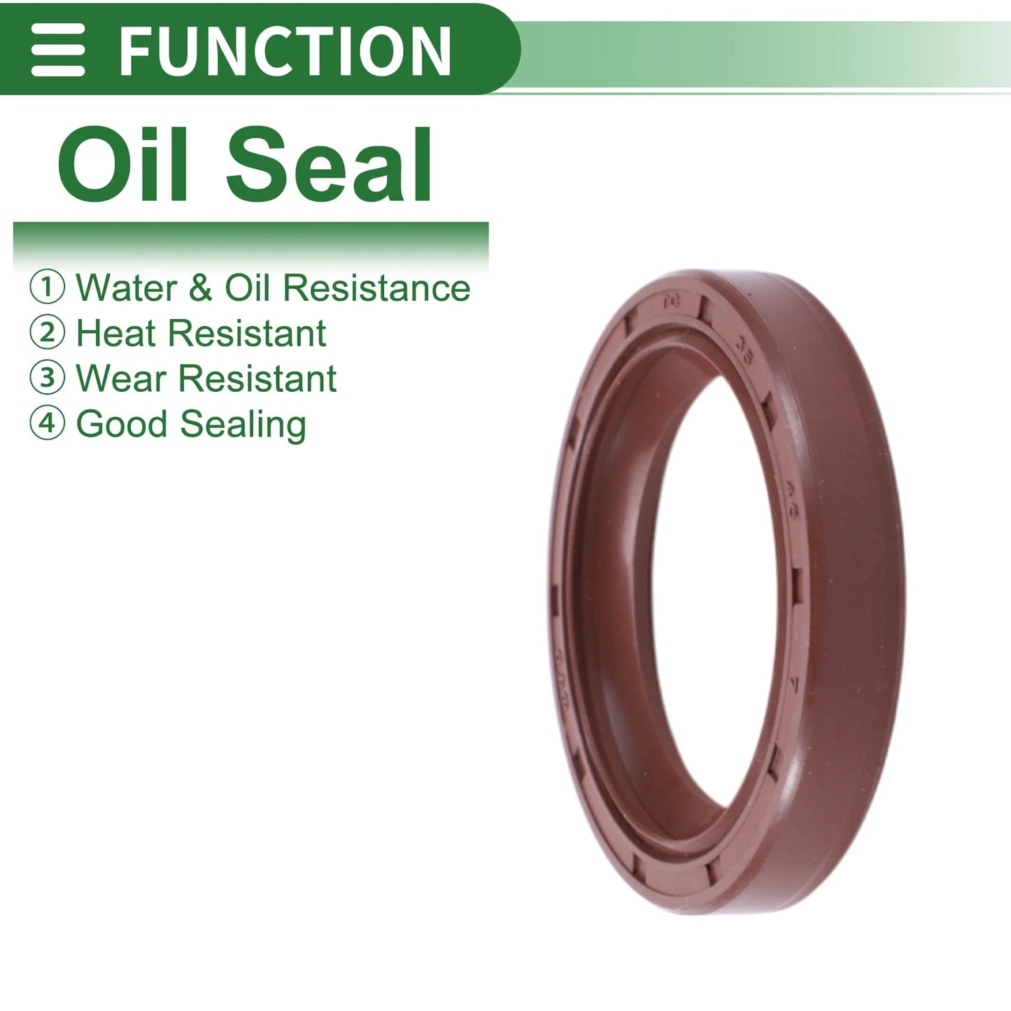 Oil Seal / 35x46x7mm / Rotary Shaft Seal Fluorine Rubber Brown 5 Pcs for Make Model