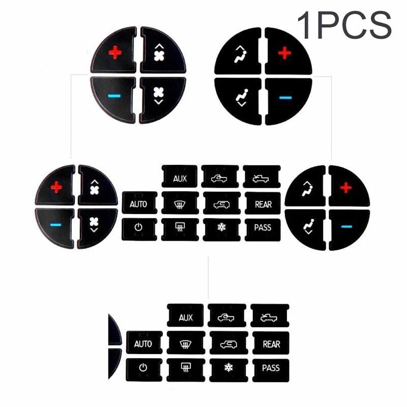 AC Dash Button Repair Kit Decal Stickers for Chevrolet Tahoe