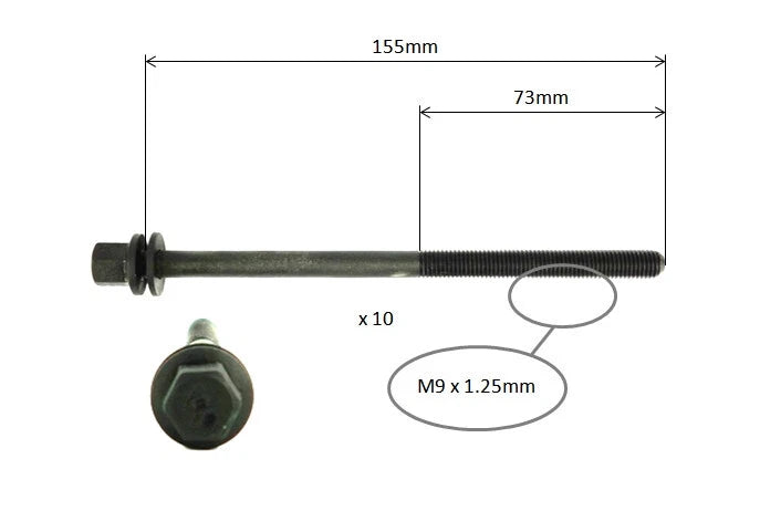 Cylinder Head Gasket+Head Bolts for Honda Jazz (2002–2008)