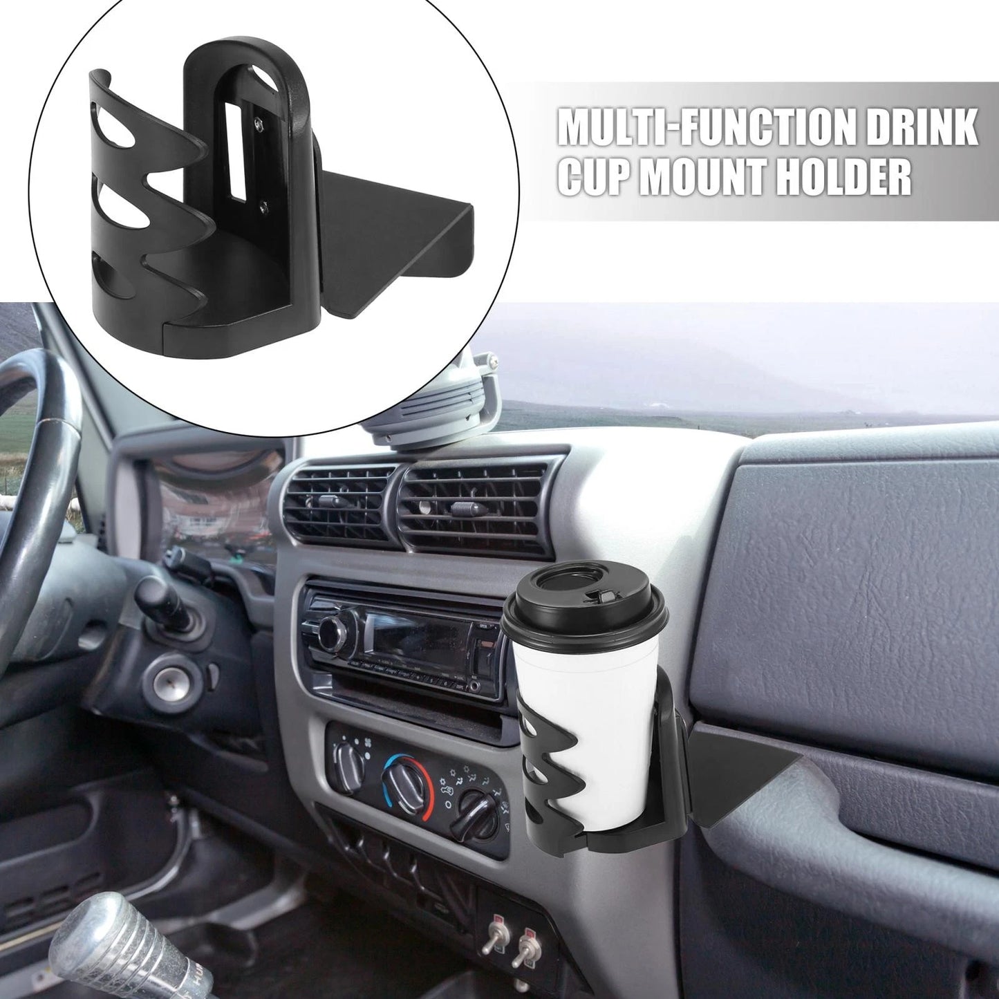 Adjustable Water Drink Cup Holder for Jeep Wrangler TJ LJ (1997-2006)