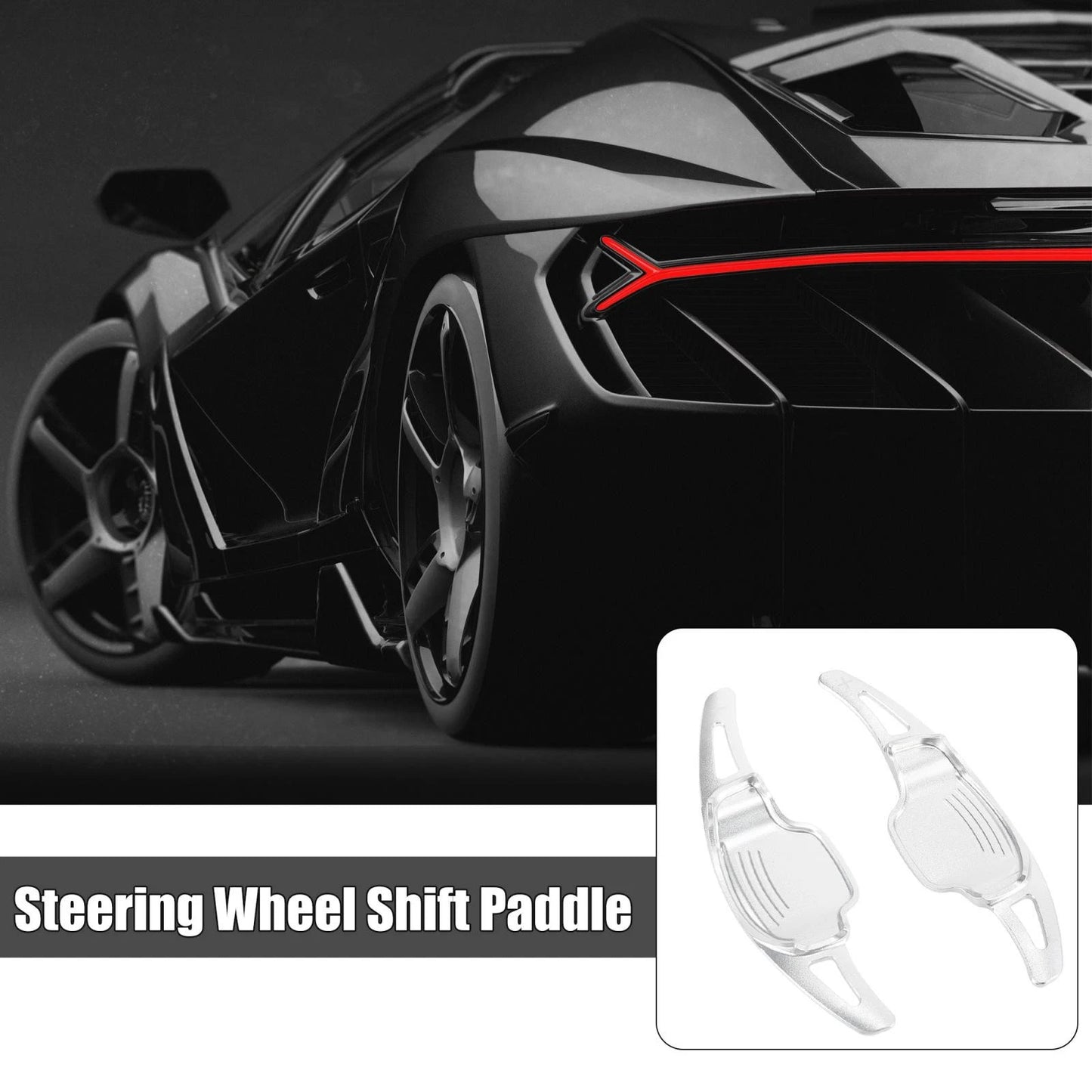 Pair Silver Tone Steering Wheel Shift Paddle for Cadillac XT5/Buick Regal