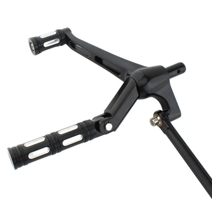 Black Driver Footrest Pedal Bracket Set for Harley Night Rod VRSC Special (07-17)