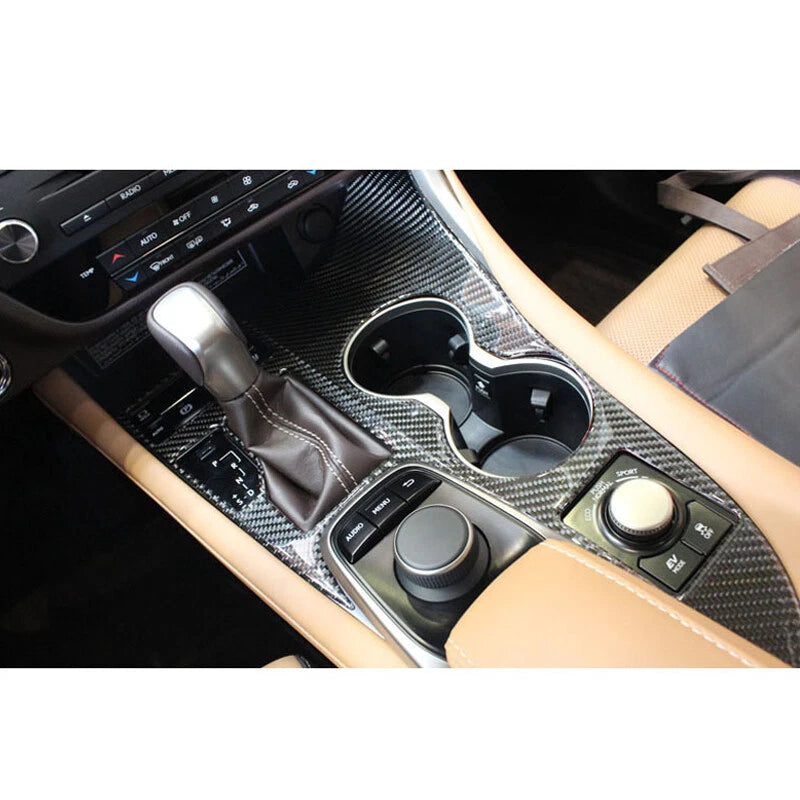 Carbon Fiber Center Console Cup Holder Panel Trim Fit For Lexus RX300 RX350