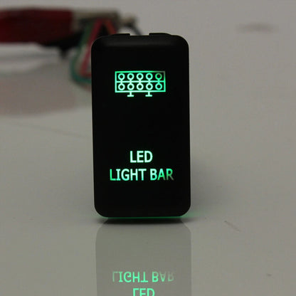 Push Switch Button LED Green Light Bar Fog Light with Wire for Toyota Tacoma