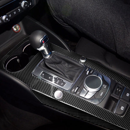 3 x Carbon Fiber Gear Shift Panel Trim Cover for Audi A3 (2014-2018)