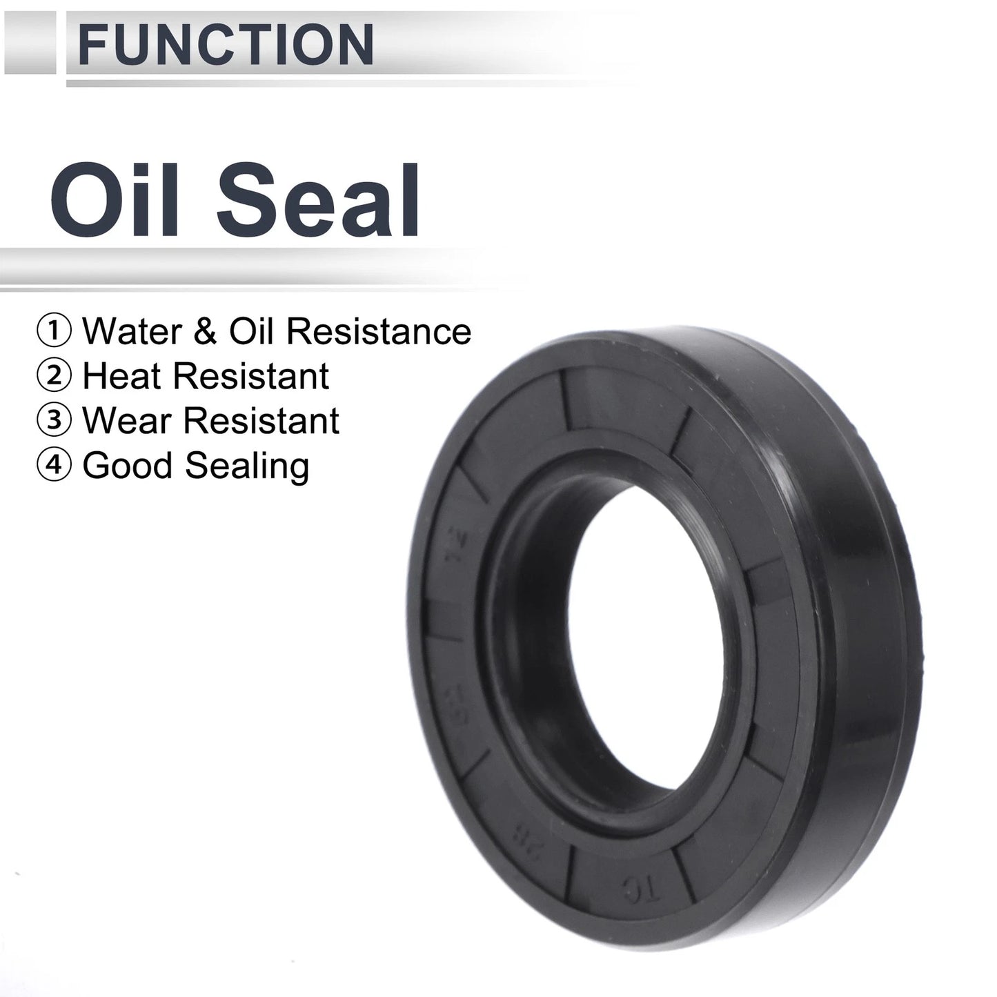 Oil Seal 28x52x12mm Rotary Shaft Seal Black 5 Pcs for Make Model