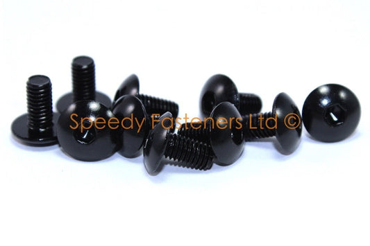 10 x M6 x 12mm Black Aluminium Fairing Bolts Screws for Suzuki GSX-R