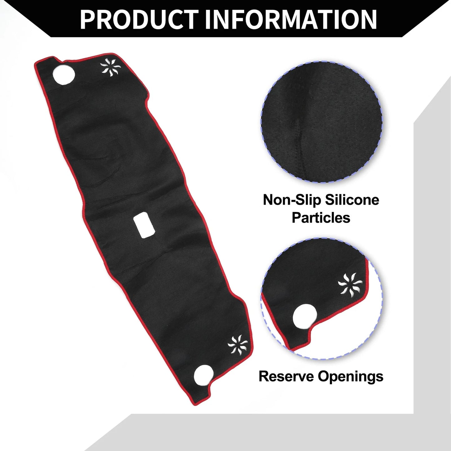 Dashboard Cover Mat for Honda Vezel RV3-RV6 (2021-2024) Protector Black Red