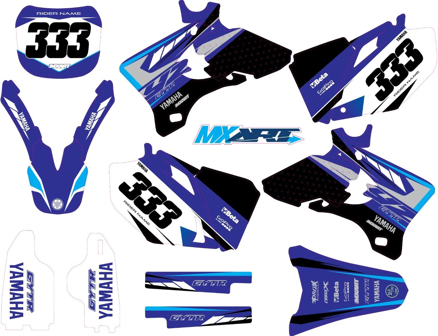 Custom Graphic Kit for Yamaha YZF 250 (2003-2005) TORNADO STYLE Decals