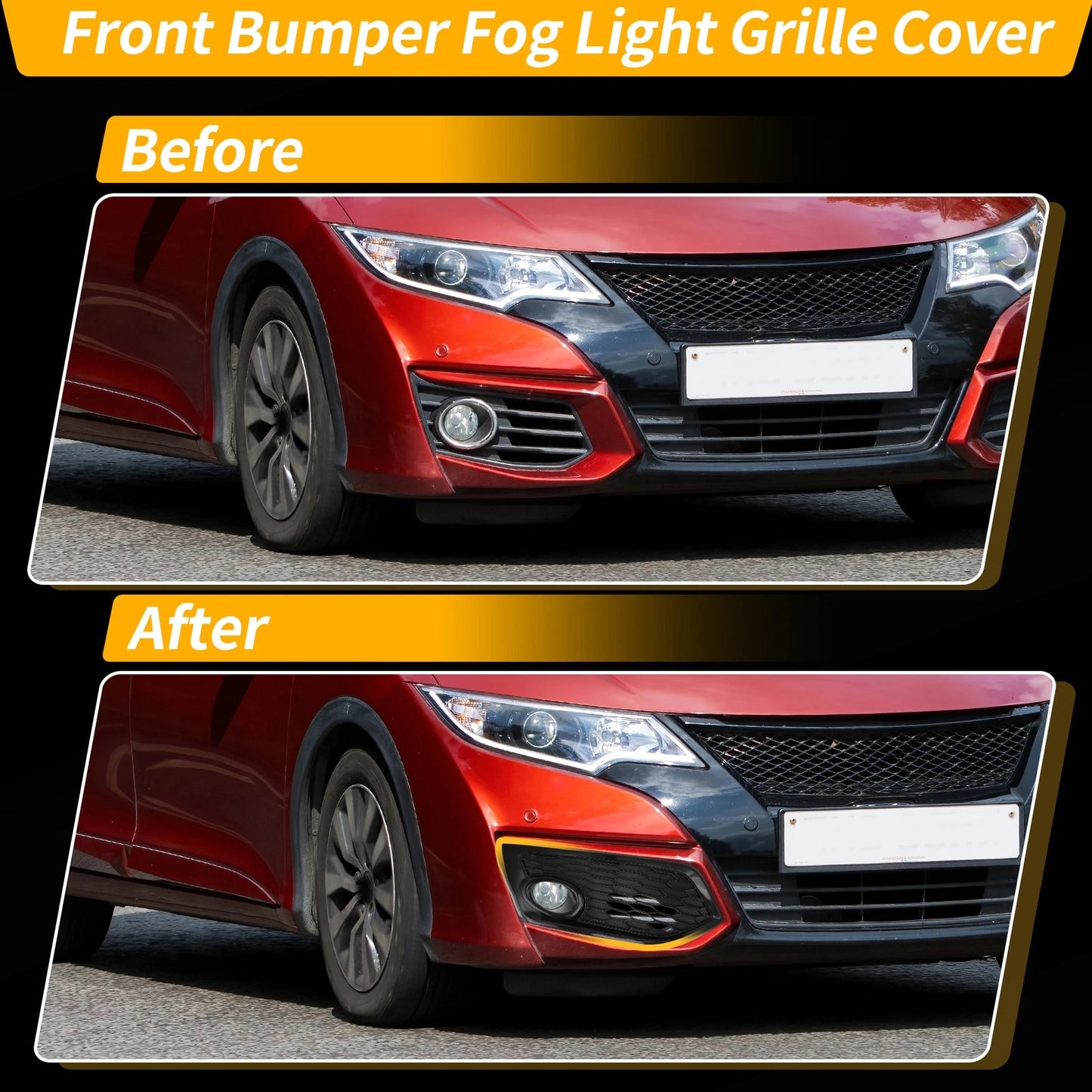 Right Side Fog Light Grill for Honda Civic Hatchback (2017-2019)