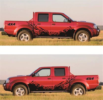 Car Truck SUV Side Body Vinyl Sticker Splash Graphics Decal Black