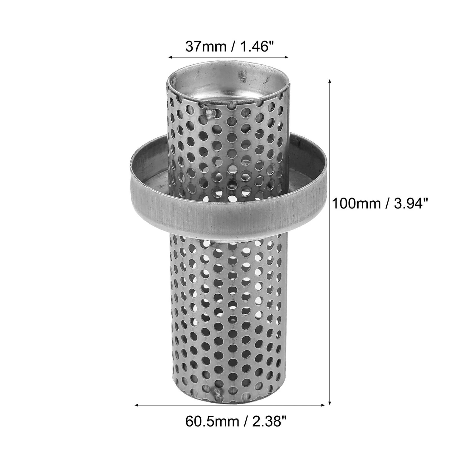 100mmx60mm Exhaust Silencer Muffler Pipe Baffle Silver Tone for Motorcycle